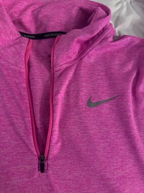 Nike Hot Pink Half‑Zip Hoodie with thumb holes!